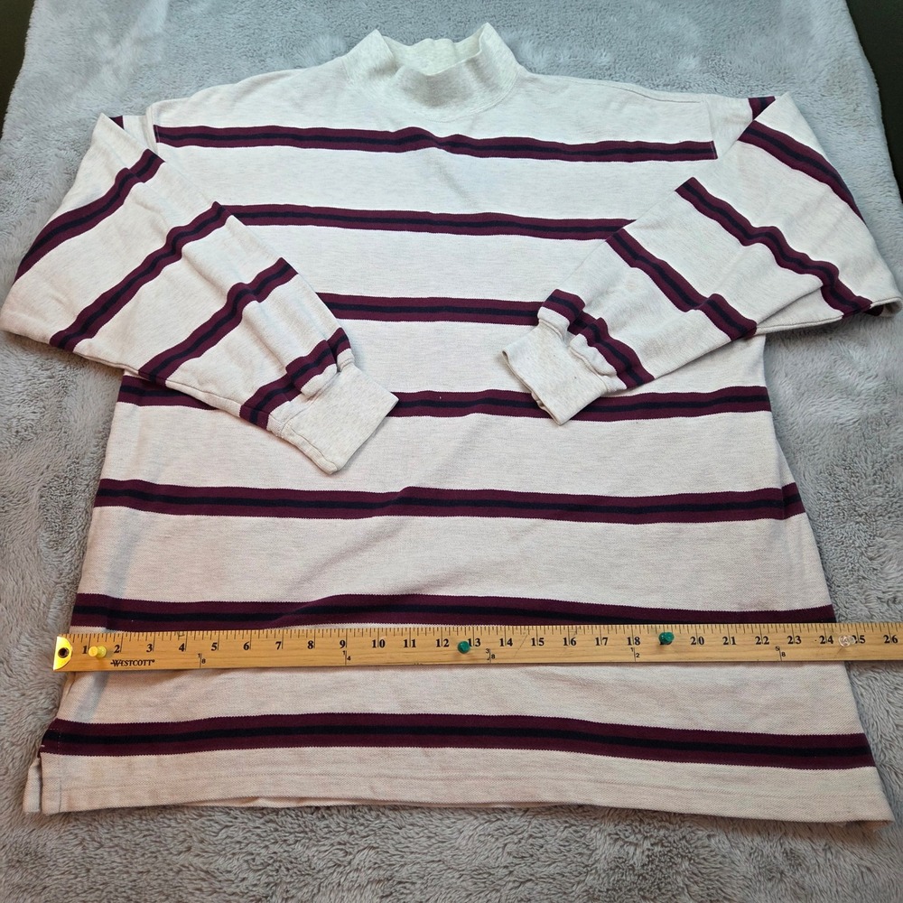 Vtg Brooks Brothers Rugby Shirt Mens XL Striped Long Sleeve Gray Burgundy Cotton